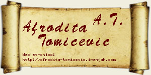 Afrodita Tomićević vizit kartica
